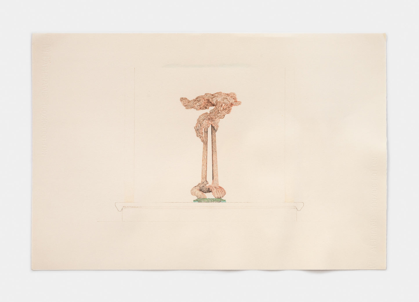 Sculptural Branch Atop Pediment