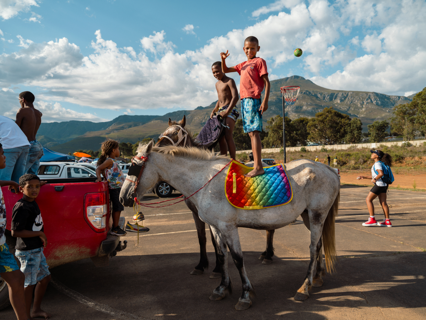 Pietie Sauls, Zayden Fourie and Friends at the Hawston VS Genadendal Rugby Game. Genadendal