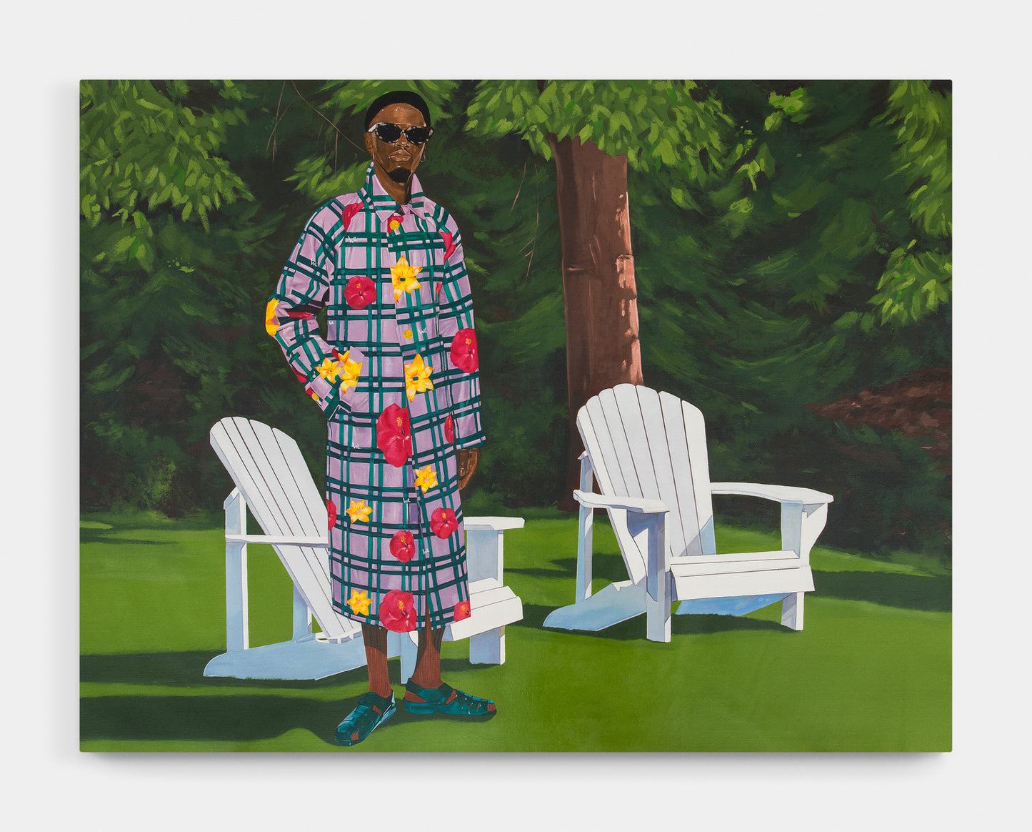 Brandon in Wanda Lephoto Sophiatown Tartan and Flower Coat