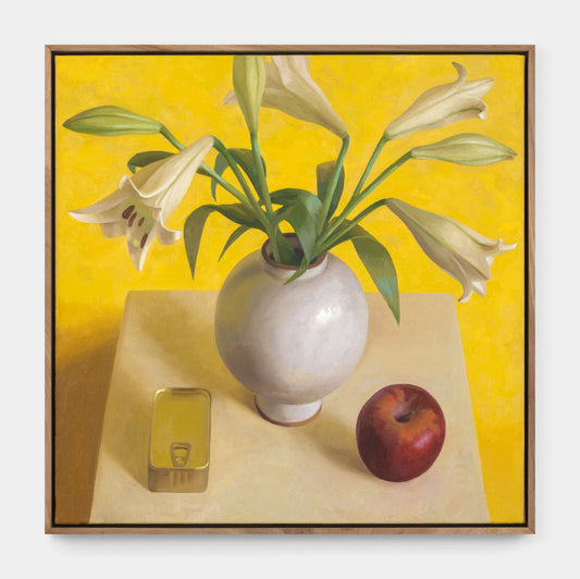 Yellow Alter (Sardines, Lilies, Moon Vase and Apple)
