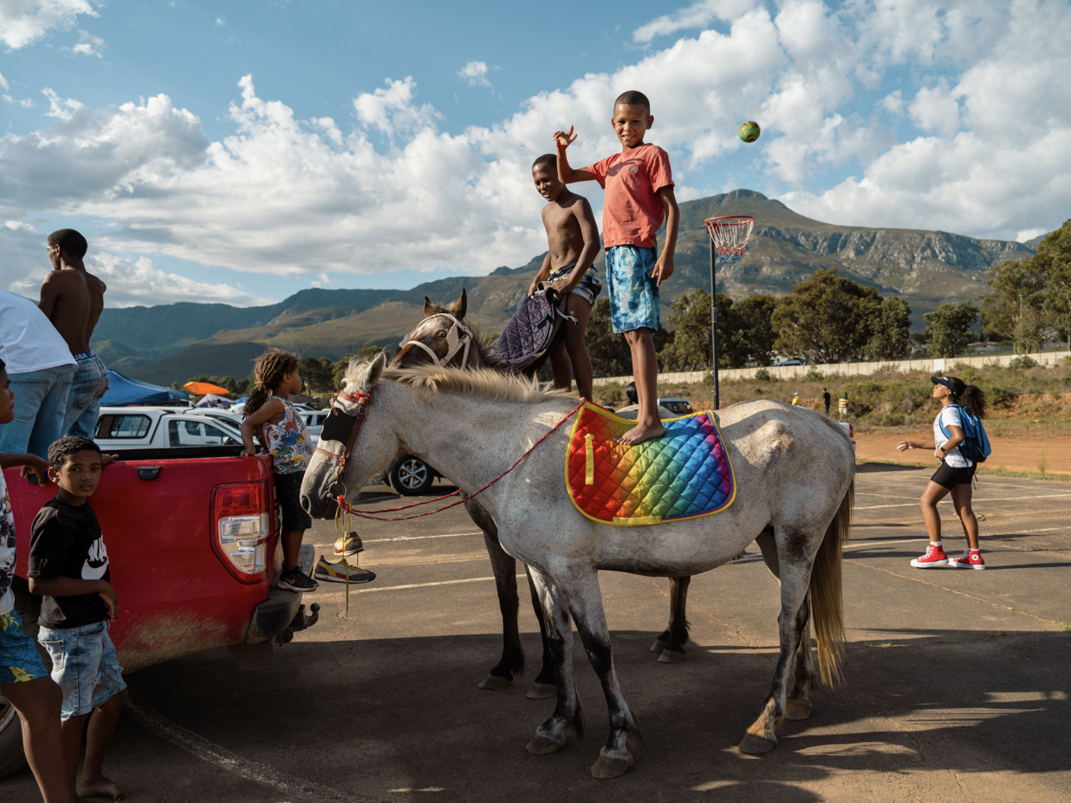 Pietie Sauls, Zayden Fourie and Friends at the Hawston VS Genadendal Rugby Game. Genadendal