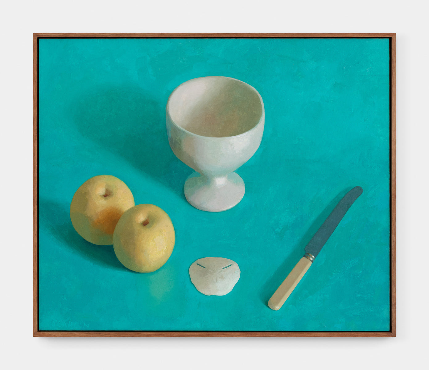 Goblet, Pears, Pansy Shell and Knife