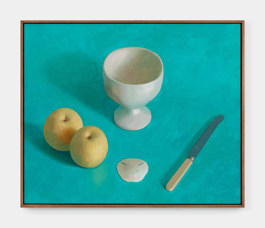Goblet, Pears, Pansy Shell and Knife