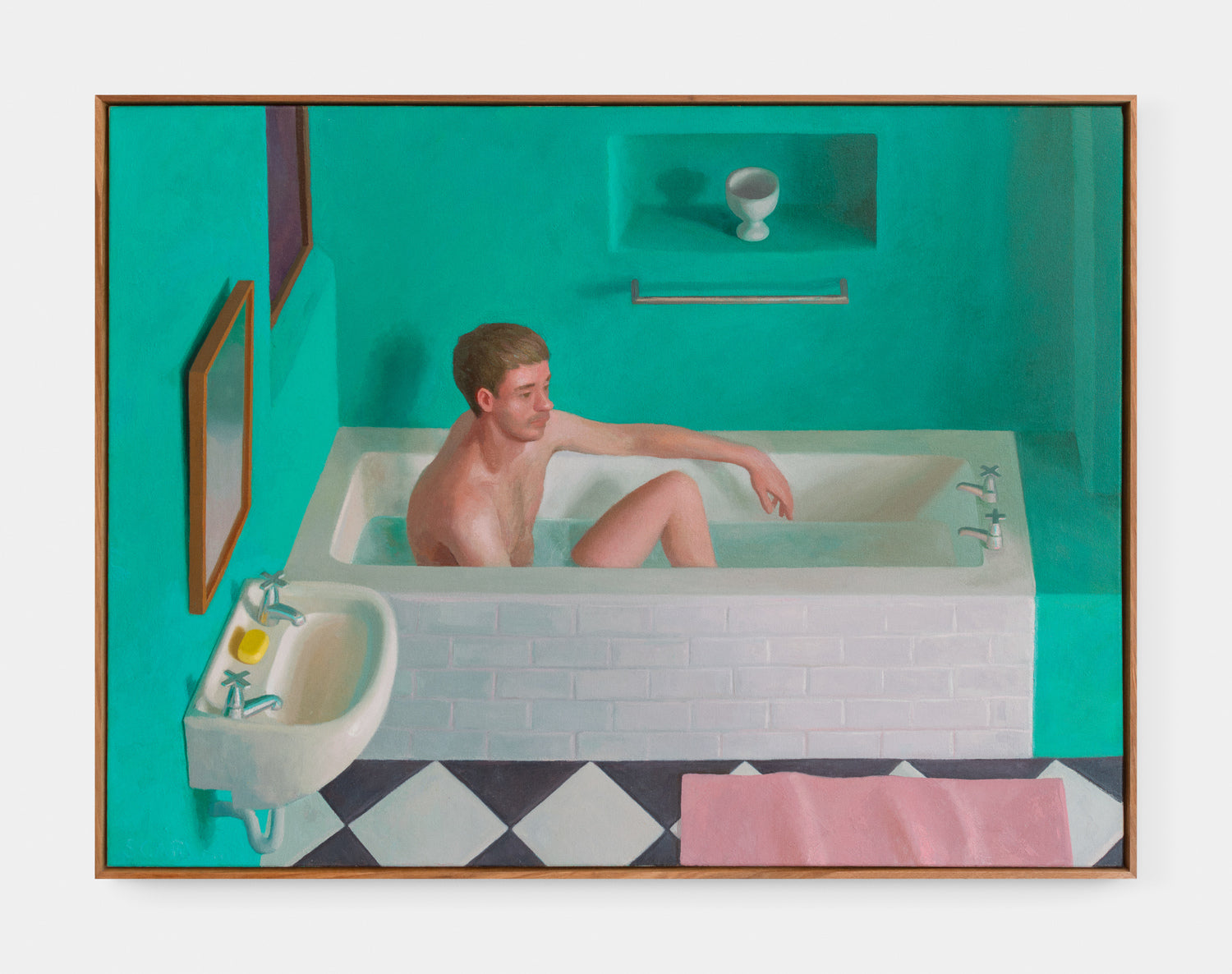 Green Bathroom Scene