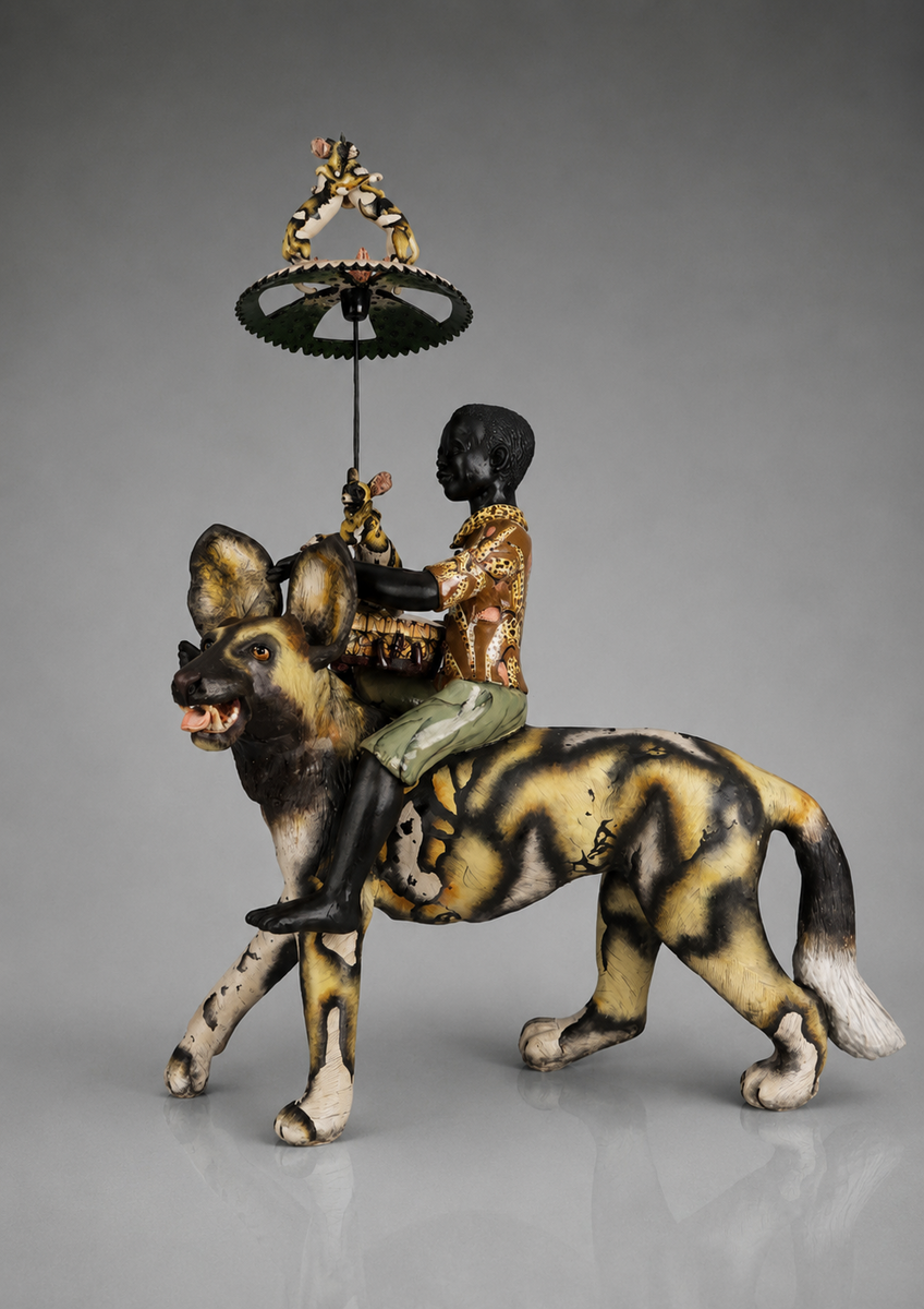 Boy Riding Wild Dog - KF489MAY26R #870